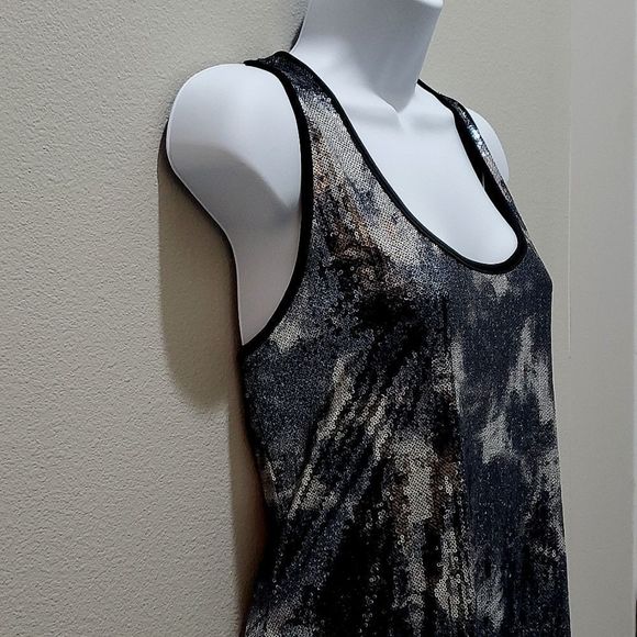 ANDREA BEHAR (Boston Proper) SPARKLING HOLIDAY/PARTY DRESS, Sz 10, Black-Silver - Picture 2 of 13